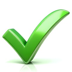 green check mark isolated on white background