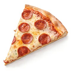 Tasty pizza cutout. Isolated pepperoni pizza on white background