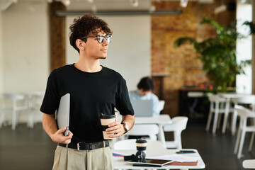 Creative atmosphere in a modern co working space filled with professionals and collaboration