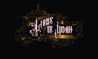 LIONS OF JUDAH lettering custom style design