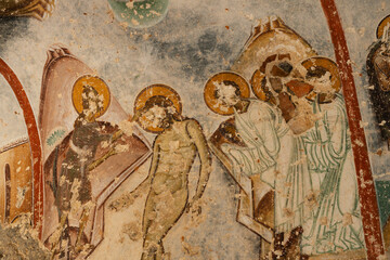 Christian cave paintings, from the middle ages, near a monastery in Turkey.