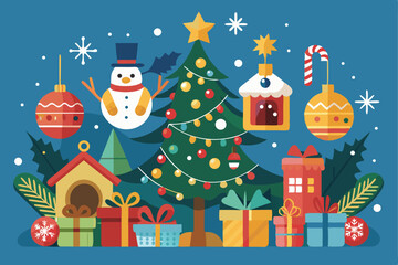 Rustic Tree Christmas Background  
