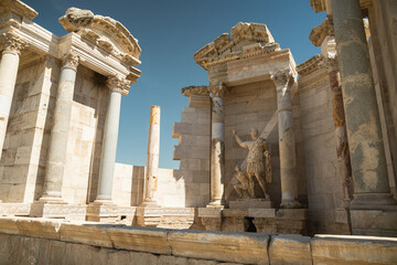 Well-preserved Roman architecture in the ancient city of Laodicea, one of the Seven Churches of...