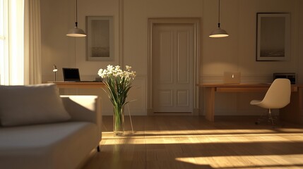 Modern Minimalist Living Room with Natural Light