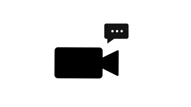 This is a video footage of a handycam icon and a chat icon, suitable for use in video footage of presentations, video recordings, applications, video icons, video calls,