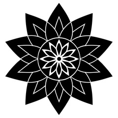 black and white flower