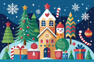 Frosty Christmas Morning Background  
