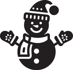 Snowman vector silhouette