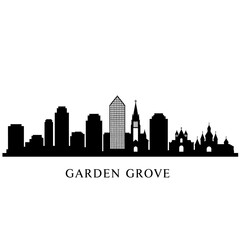 Fototapeta premium Garden Grove Cityscape Silhouette Skyline.
