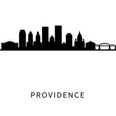 Fototapeta premium Providence with Rhode Island Skyline Silhouette.