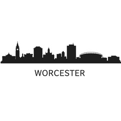 Worcester Massachusetts Skyline Silhouette.