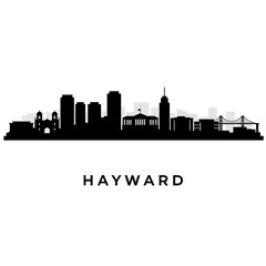 Obraz premium Hayward Skyline Silhouette Vector Graphic.