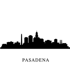 Obraz premium Pasadena City Skyline Silhouette.