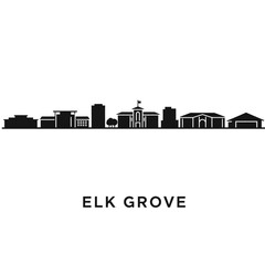 Naklejka premium Elk Grove Skyline Silhouette.