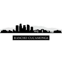Obraz premium Rancho Cucamonga Skyline with Silhouette, and Vector.