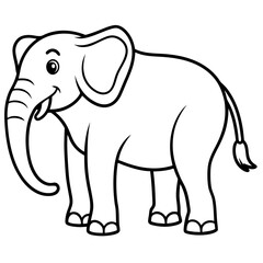 Elegant Elephant – Line Art Vector