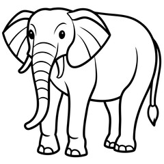 Elegant Elephant – Line Art Vector