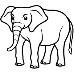 Elegant Elephant – Line Art Vector