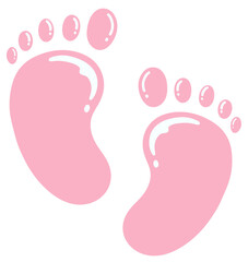  Pink Baby Feet Illustration