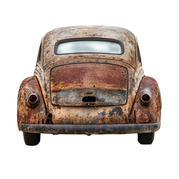 Fototapeta Rusty vintage car back view