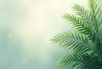 Obraz premium Green Leaf on Soft Blurred Natural Background