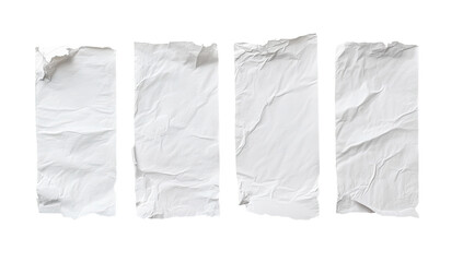 Obraz premium Four crumpled white sheets of paper