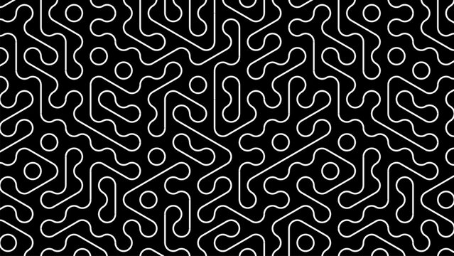 Retro set of black and white geometric vector pattern. Trendy bauhaus pattern background for cover design, poster and interior.