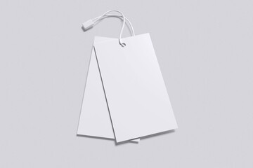 Label tag white with grey background color for mockup template