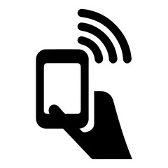 Contactless wireless device icon with NFC payment feature for smart home with transparent background