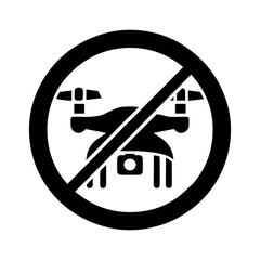 No drone flying zone icon with transparent background