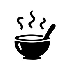 Bowl of soup icon with transparent background