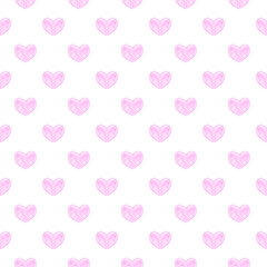Coquette seamless pattern Pink Heart
