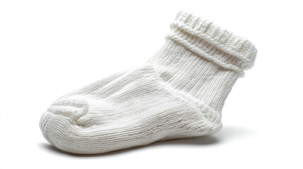 Single white baby sock