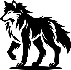 Wolf Logo Silhouette Vector Art Illustration
