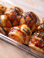 Takoyaki Crispy Octopus Balls Japanese Street Food and Snacks.