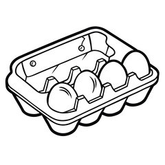 an egg carton with a cracked egg vector illustration