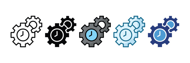 Time Management Icon Set Multiple Style Collection