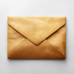 Gold Envelope on White Background