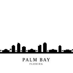Naklejka premium Palm Bay Florida Skyline Silhouette Vector. (1)