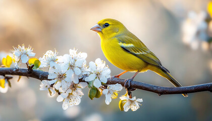 Closeup of a European robin standing on a branch under the sunlight
