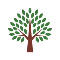 Obraz premium Stylized Green Tree Icon Vector Illustration Representing Growth, Nature, and Sustainability for Digital Artwork Editable Design Isolated on a White Background