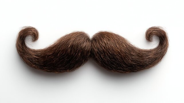 Full, curled brown mustache