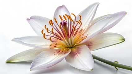 elegant white flower on white background