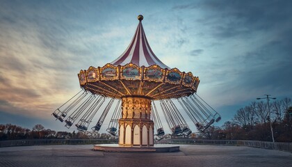 Fototapeta premium Rides sway gently in the evening breeze. 