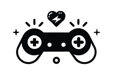 black and white illustration of a vintage video game