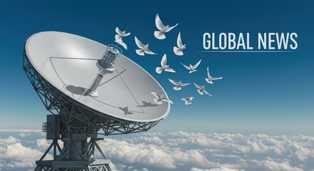 Satellite Dish Representing Global News