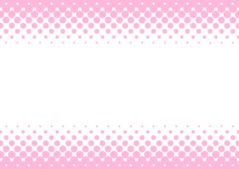 ピンクの水玉　グラデーションがかわいいポップな背景フレーム　ベクター　素材

