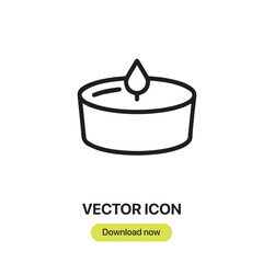 Candle icon vector. Linear-style sign for mobile concept and web design. Candle symbol illustration. Pixel vector graphics - Vector.	
