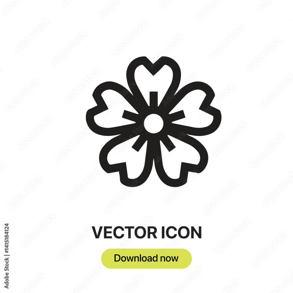 Leinwandbilder cherry blossom icon vector. linear-style sign for mobile concept and web design. cherry blossom symb