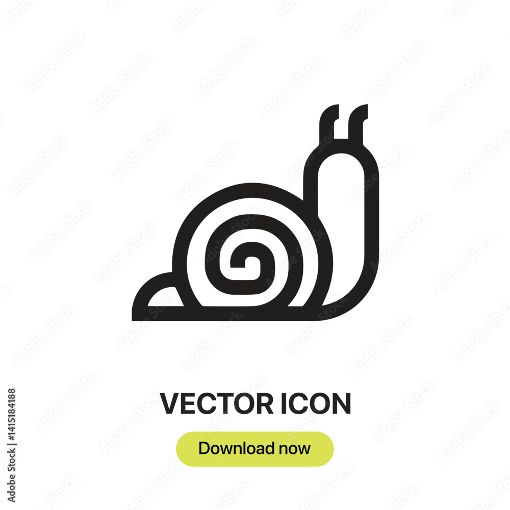 Fototapete snail icon vector. linear-style sign for mobile concept and web design. snail symbol illustration. p